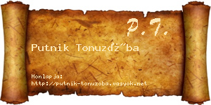 Putnik Tonuzóba névjegykártya